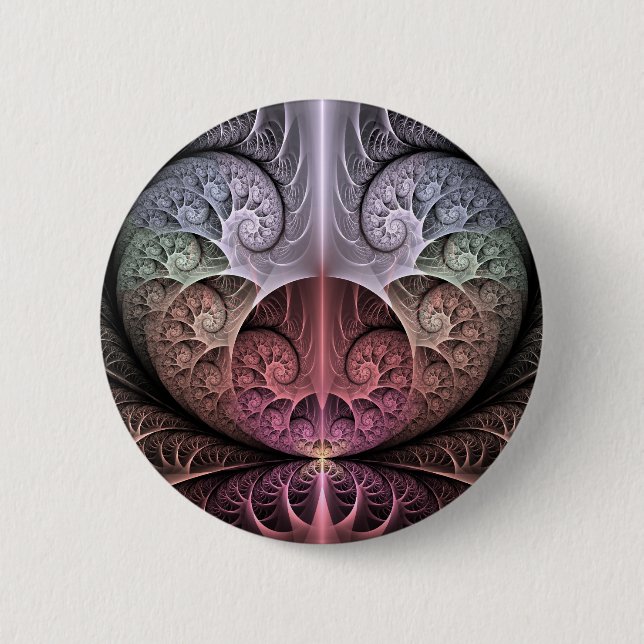 Heartbeat, Abstract Surreal Fantasy Fractal Art 2 Inch Round Button (Front)