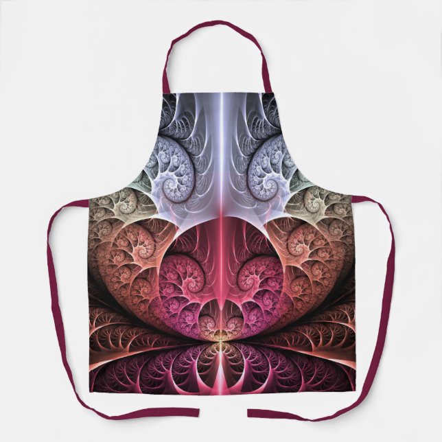 Heartbeat, Abstract Surreal Fantasy Fractal Art Apron (Front)