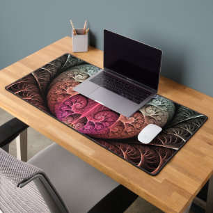 Heartbeat, Abstract Surreal Fantasy Fractal Art Desk Mat