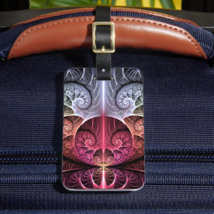 Heartbeat, Abstract Surreal Fantasy Fractal Art Luggage Tag