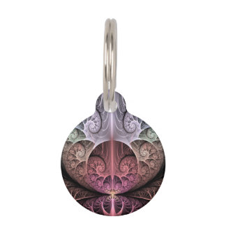 Heartbeat, Abstract Surreal Fantasy Fractal Art Pet Tag