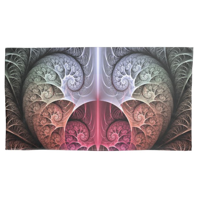 Heartbeat, Abstract Surreal Fantasy Fractal Art Pillowcase (Front)