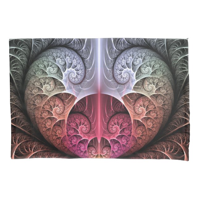 Heartbeat, Abstract Surreal Fantasy Fractal Art Pillowcase (Front)