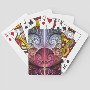 Heartbeat, Abstract Surreal Fantasy Fractal Art Playing Cards