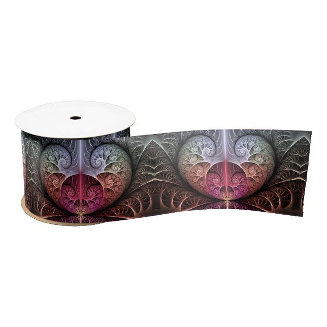 Heartbeat, Abstract Surreal Fantasy Fractal Art Satin Ribbon (Spool)