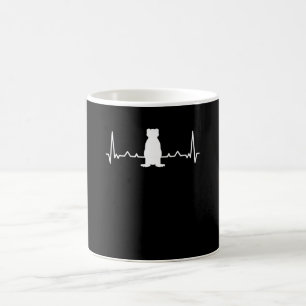 Heartbeat and ferret silhouette coffee mug