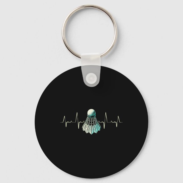 Heartbeat Badminton Player Dedicated Shuttle  Keychain (Front)