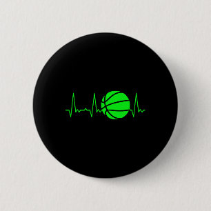Heartbeat Basketball 5 2 Inch Round Button