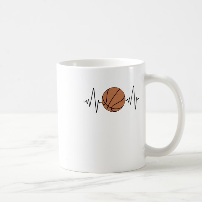 Heartbeat Basketball  Coffee Mug (Right)