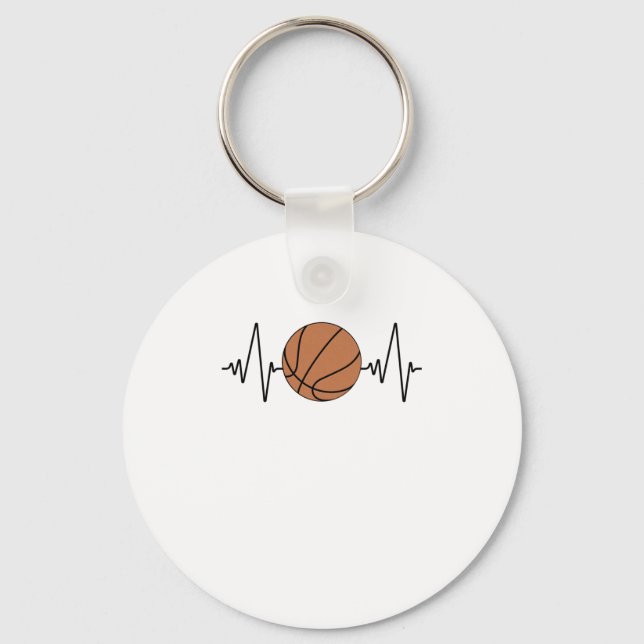 Heartbeat Basketball  Keychain (Front)