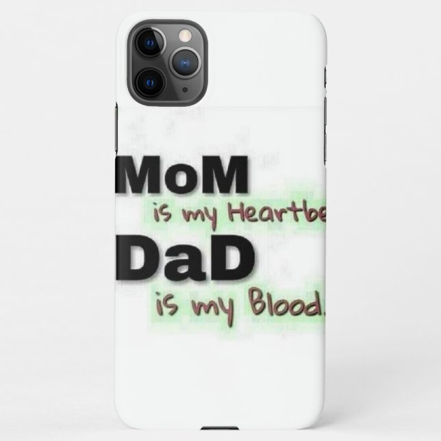 Heartbeat & Blood Parents Quote Phone Case (Back)