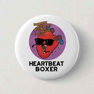 Heartbeat Boxer Funny Music Heart Pun 2 Inch Round Button