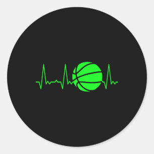 Heartbeat Bysketbyll 5  Classic Round Sticker