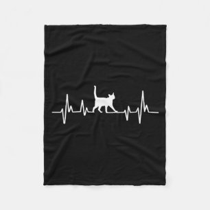 Heartbeat Cat  Fleece Blanket