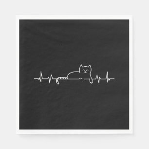 Heartbeat Cat Kitten Love Women's Girl's Gift  Napkin