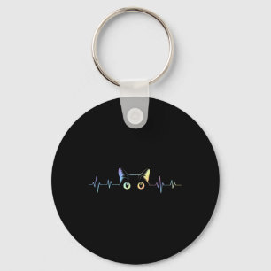 Heartbeat Cat Lover Animal Silhouette Cute Cat Keychain