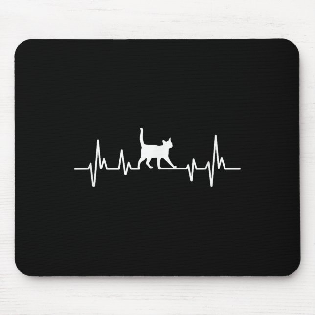 Heartbeat Cat  Mouse Pad (Front)
