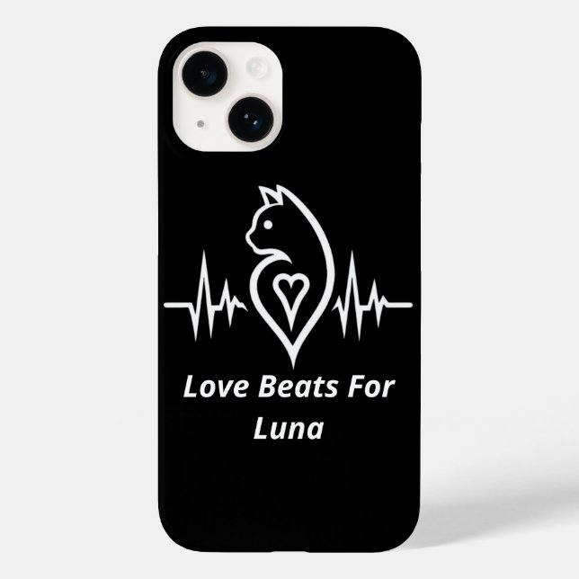 Heartbeat Cat - Personalized Pet Love  Case-Mate iPhone Case (Back)