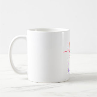 Heartbeat Cat Pulse, Unique Feline Illustration Coffee Mug
