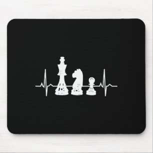 Heartbeat Chess - King Knight Pawn Chessmen Gifts  Mouse Pad