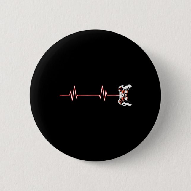 Heartbeat Cool Video Game Controller For Nerdy Gam 2 Inch Round Button (Front)