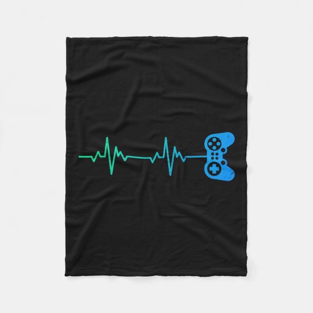 Heartbeat Cool Video Game Controller For Nerdy Gam Fleece Blanket (Front)