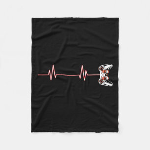 Heartbeat Cool Video Game Controller For Nerdy Gam Fleece Blanket