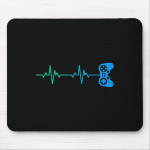 Heartbeat Cool Video Game Controller For Nerdy Gam Mouse Pad