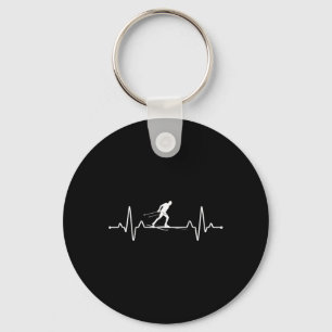 Heartbeat Cross Country Skiing Winter Sports Biath Keychain