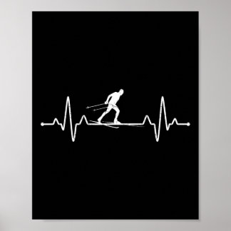 Heartbeat Cross Country Skiing Winter Sports Biath Poster