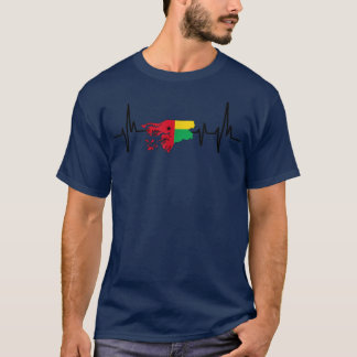 Heartbeat Design Flag Guinea Bissau T-Shirt