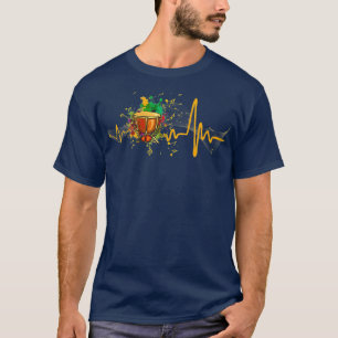 Heartbeat Djembe Drum Funny  For Djembe Lover T-Shirt