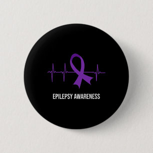 Heartbeat Ecg Design Epilepsy Awareness 2 Inch Round Button