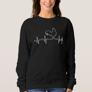 Heartbeat Ecg Rooster Chicken Hen Farm Poultry Sweatshirt