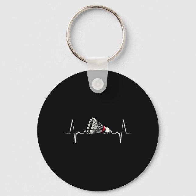 Heartbeat Ecg Shuttle Badminton Player Shuttle 2  Keychain (Front)