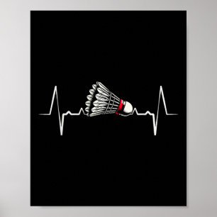 Heartbeat Ecg Shuttle Badminton Player Shuttle  Poster