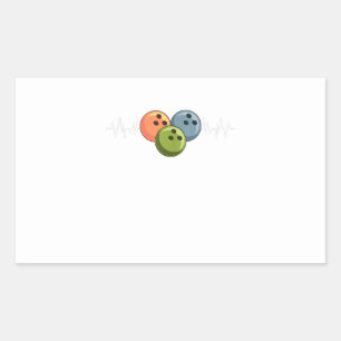 heartbeat ekg heart pin bowler bowling sticker