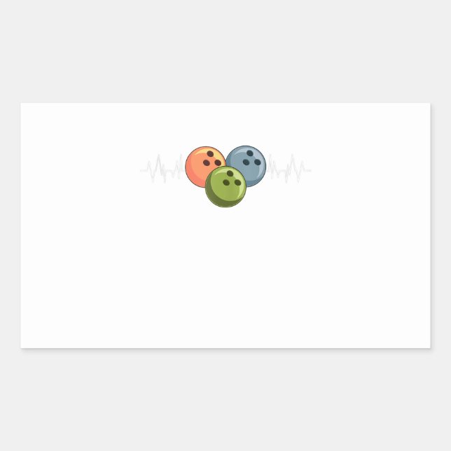 heartbeat ekg heart pin bowler bowling sticker (Front)