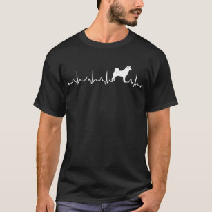 Heartbeat EKG Proud Akita Dog Mom Owner T-Shirt