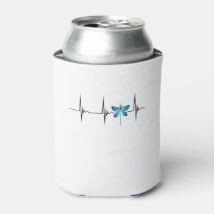Heartbeat EKG Pulse Dragonflies Nature Insect Drag Can Cooler