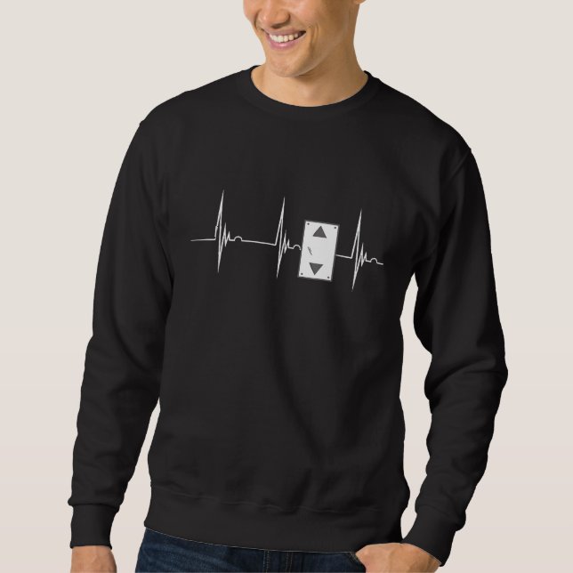 Heartbeat EKG Pulse Elevator Lover Elevator Button Sweatshirt (Front)