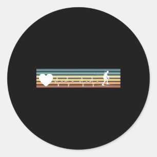 Heartbeat Ekg Shooting Biathlon Skiing Classic Round Sticker