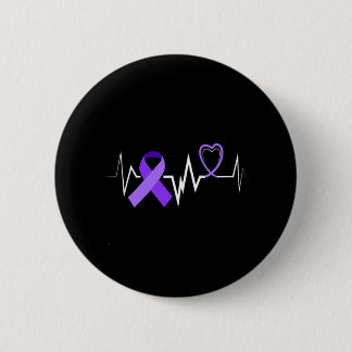 Heartbeat Epilepsy Ribbon Epilepsy Disorder Awaren 2 Inch Round Button