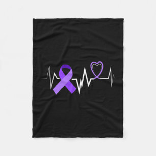 Heartbeat Epilepsy Ribbon Epilepsy Disorder Awaren Fleece Blanket