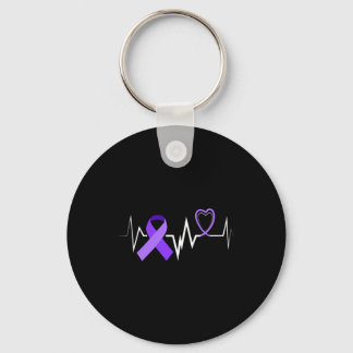 Heartbeat Epilepsy Ribbon Epilepsy Disorder Awaren Keychain
