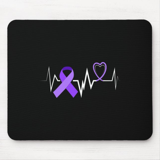 Heartbeat Epilepsy Ribbon Epilepsy Disorder Awaren Mouse Pad (Front)