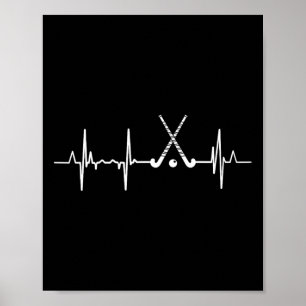 Heartbeat Field Hockey Player Poster