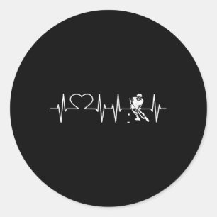 Heartbeat Field Hockey Shirt Field Hockey Player Classic Round Sticker