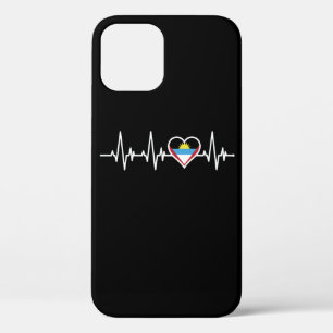 Heartbeat Flag Of Antigua Vacations iPhone 12 Case