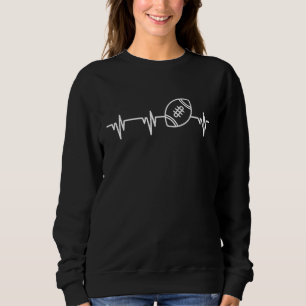 Heartbeat Football Sports Game Coach Player Or Fan Sweatshirt